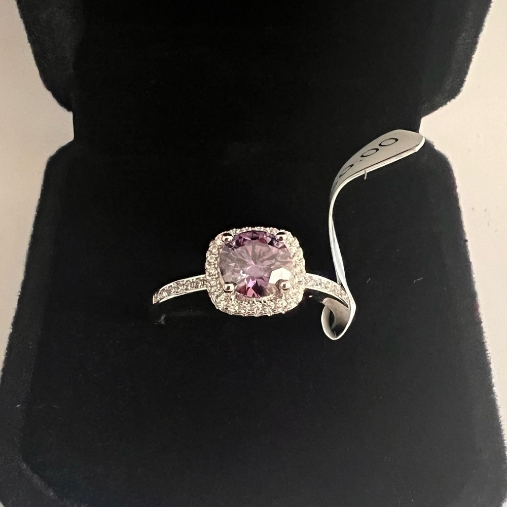 1.00 Carat Purple Diamond Moissanite Ring